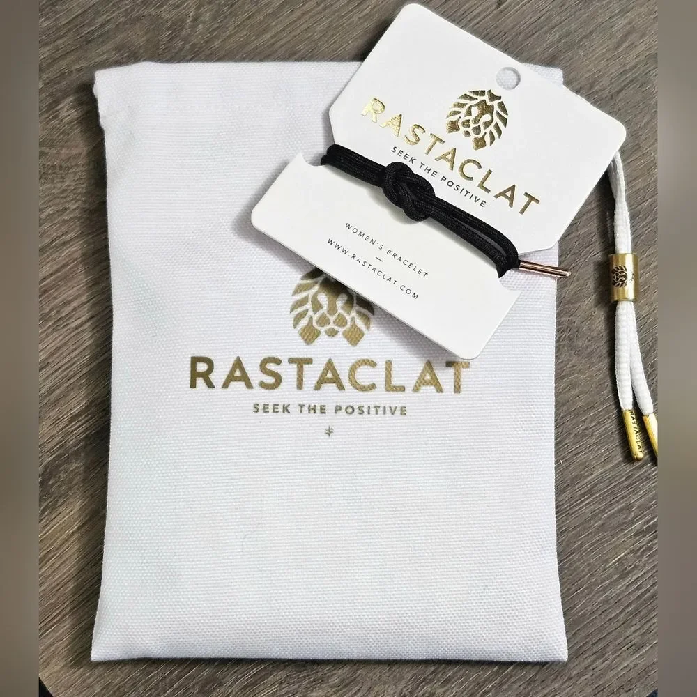 RASTACLAT DAHLIA 2 positive vibes black & peach gold adjustable knot bracelet - Picture 1 of 9